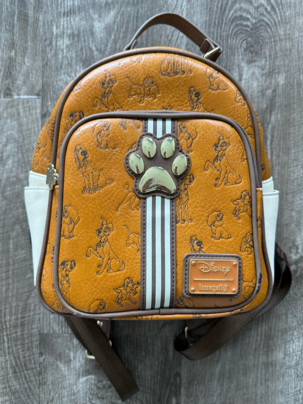 Loungefly Disney Dogs Mini Paw Brown Tan Backpack HTF RARE!!